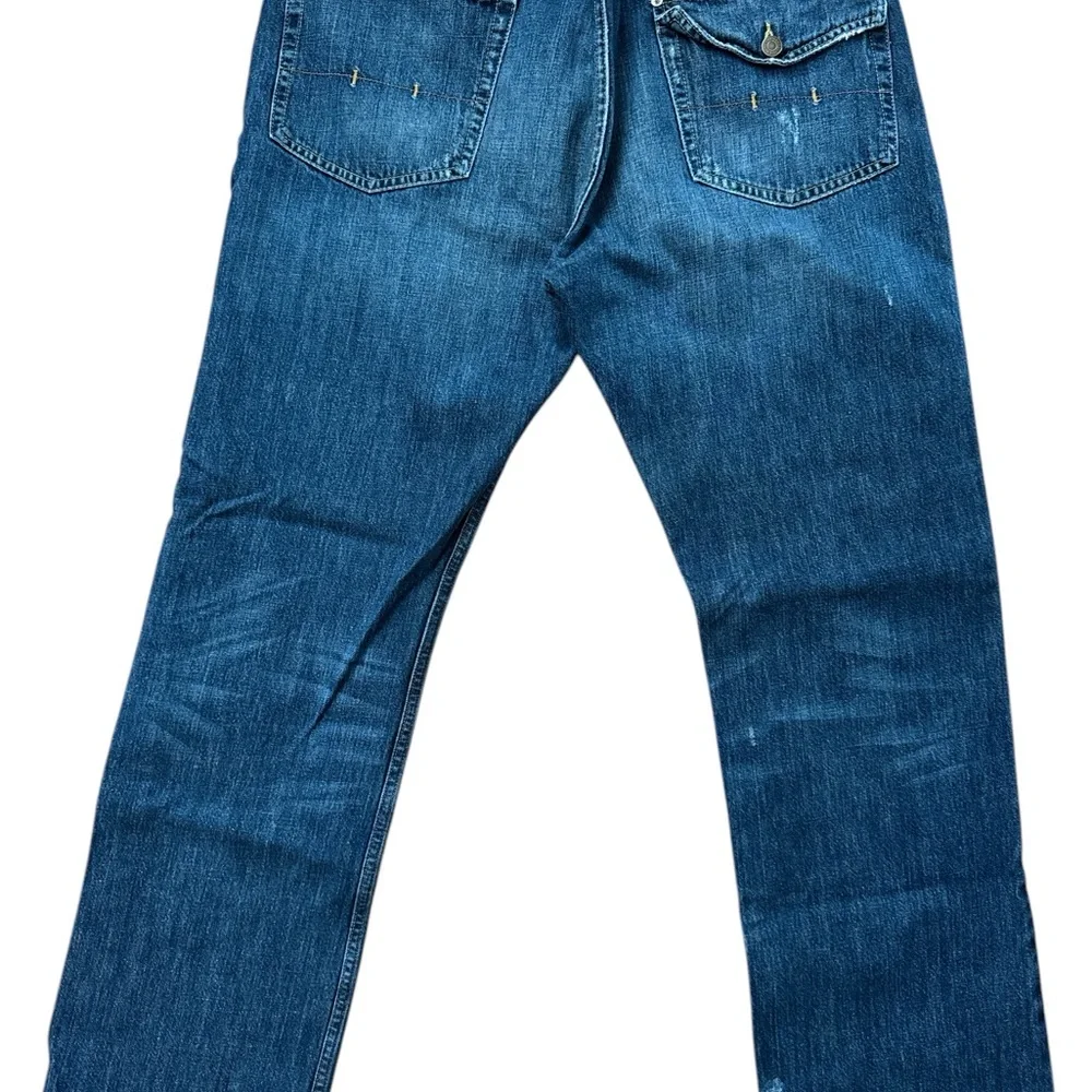 Polo‎ Ralph Lauren Jeans Dark Denim Men’s Logo Distressed * See Description*